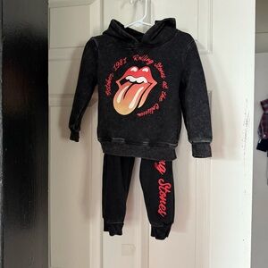 The Rolling Stones Charcoal Hoodie with Red Accents
